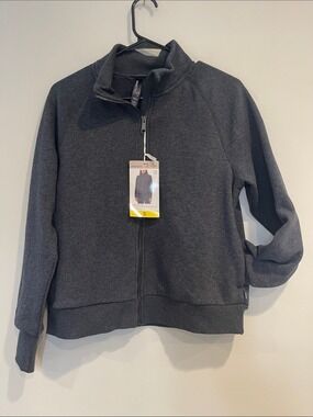 NWT Mondetta Dark Charcoal Zip-Up Fleece Jacket Size Small